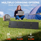 PurLink Go 300 Solar Generator Kit, 296Wh 300W Portable Power Station with 60W Foldable Solar Panel